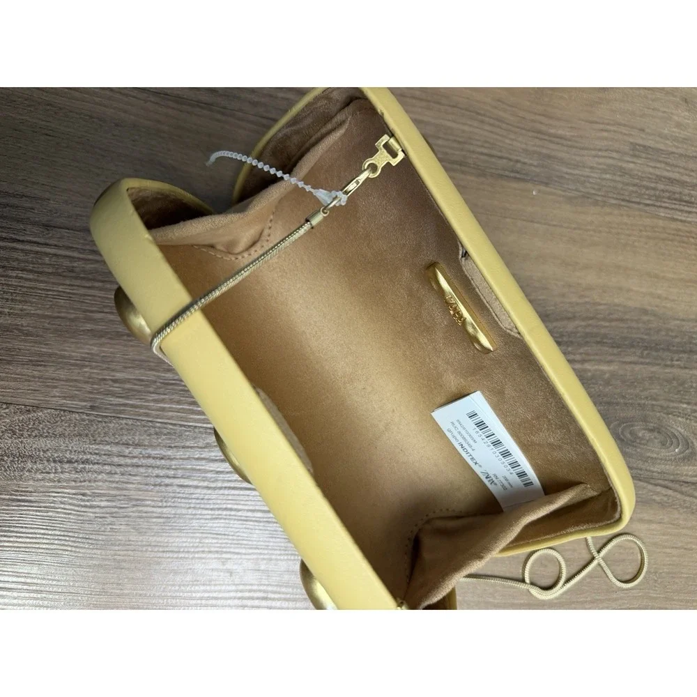 Zara Gold Pebbles Rigid Clutch Purse Crossbody Luxury Bag Tik Tok Runway